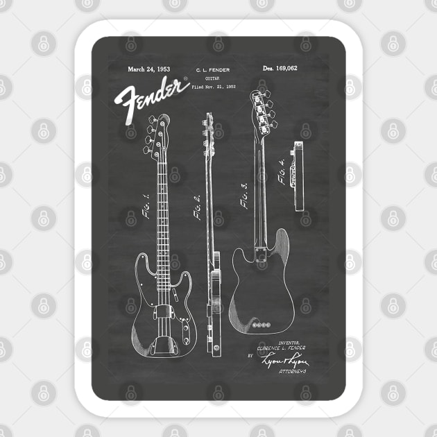 US Patent - Fender Bass Guitar Sticker by Taylor'd Designs